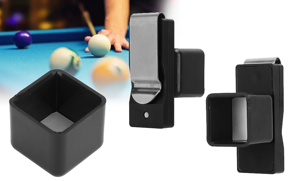 EVTSCAN Billiard Cue Chalk Holder with Aluminum Belt Clip, for Standard