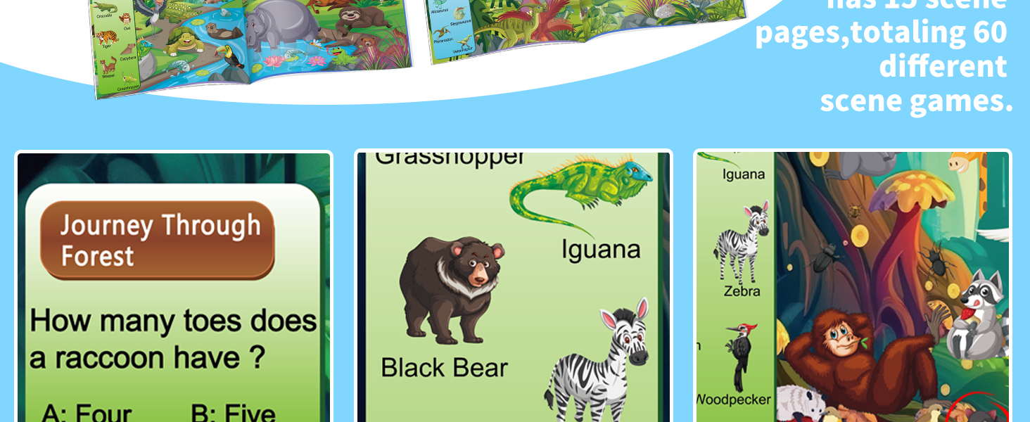 Elfew 4 Pack Find The Animals Activity Book for Kids Ages 4