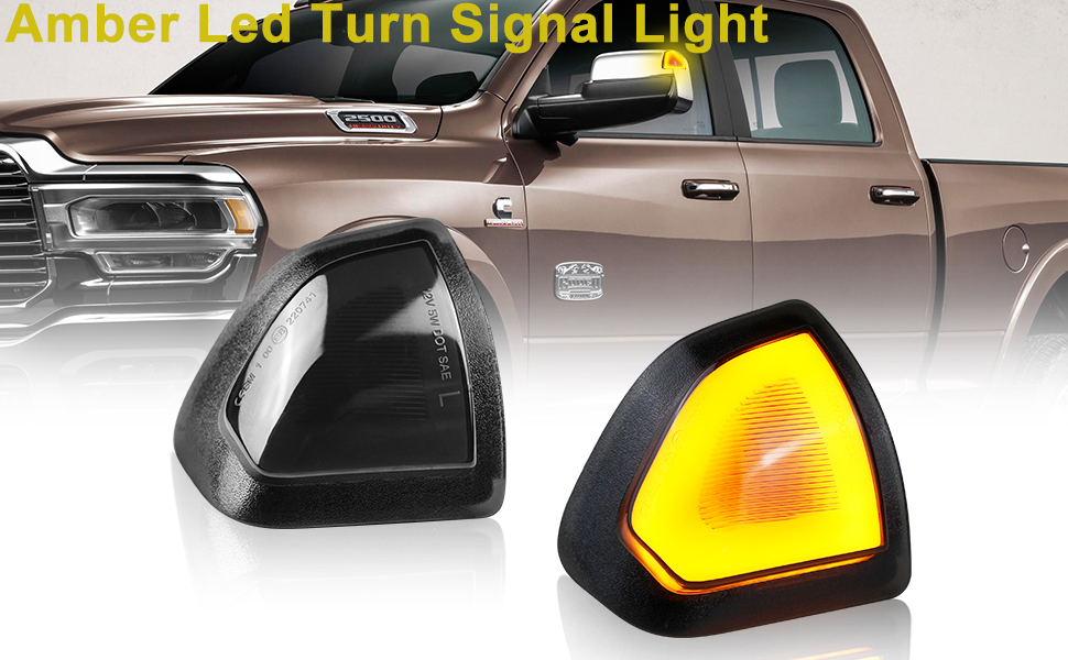 Jinfili Amber Led Ram Side Mirror turn signal light for