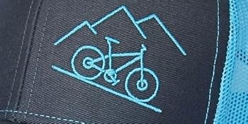 Blue ThreadBound Mountain Bike Embroidery Detail