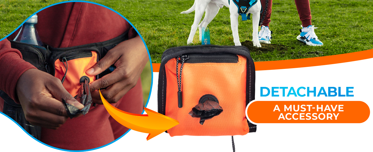 SparklyPets Active Pack with detachable dog poop dispenser included 