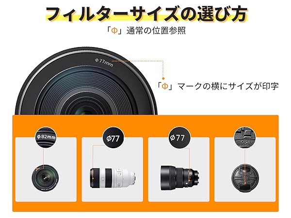 Amazon | K&F CONCEPT 77mm 可変NDフィルター ND2-ND400 日本製
