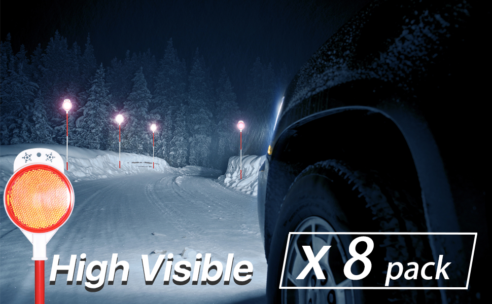 Driveway Reflective Markers with Double Sides Reflectors, 53 inch Reflective Pole Markers