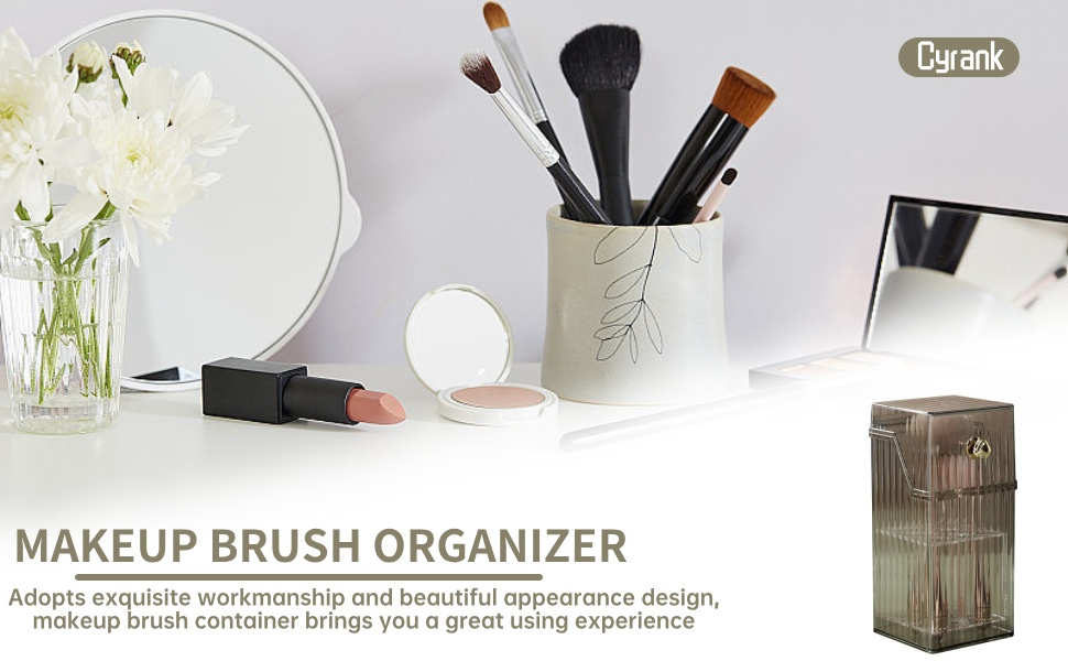 Makeup Brush Organizer with Lid