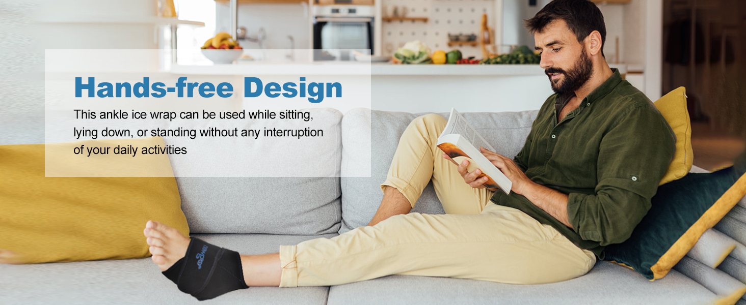 NEWGO Ankle Ice Pack Wrap Reusable Hot Cold Compress Foot Ice Pack for