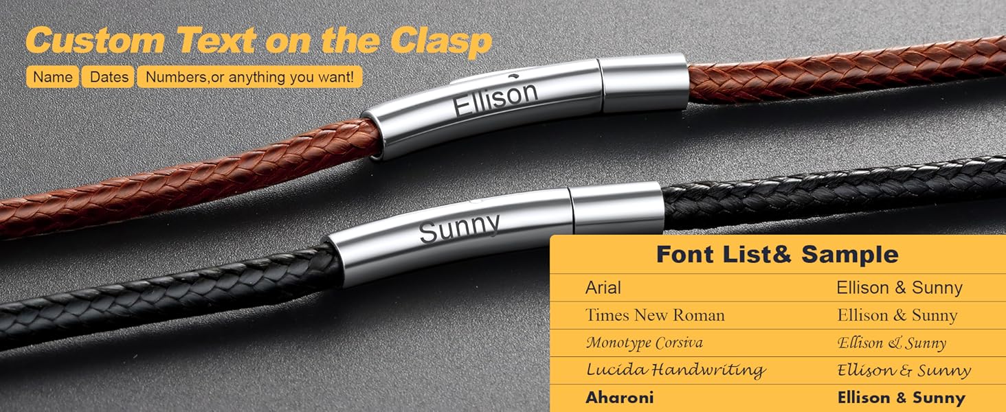 Personalized Leather Necklace Cord