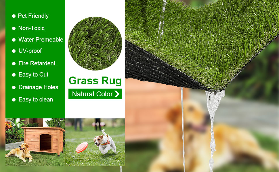 SHACOS Artificial Grass Pad for Dogs 20x39.4in Dog Pee Grass with Drainage Holes