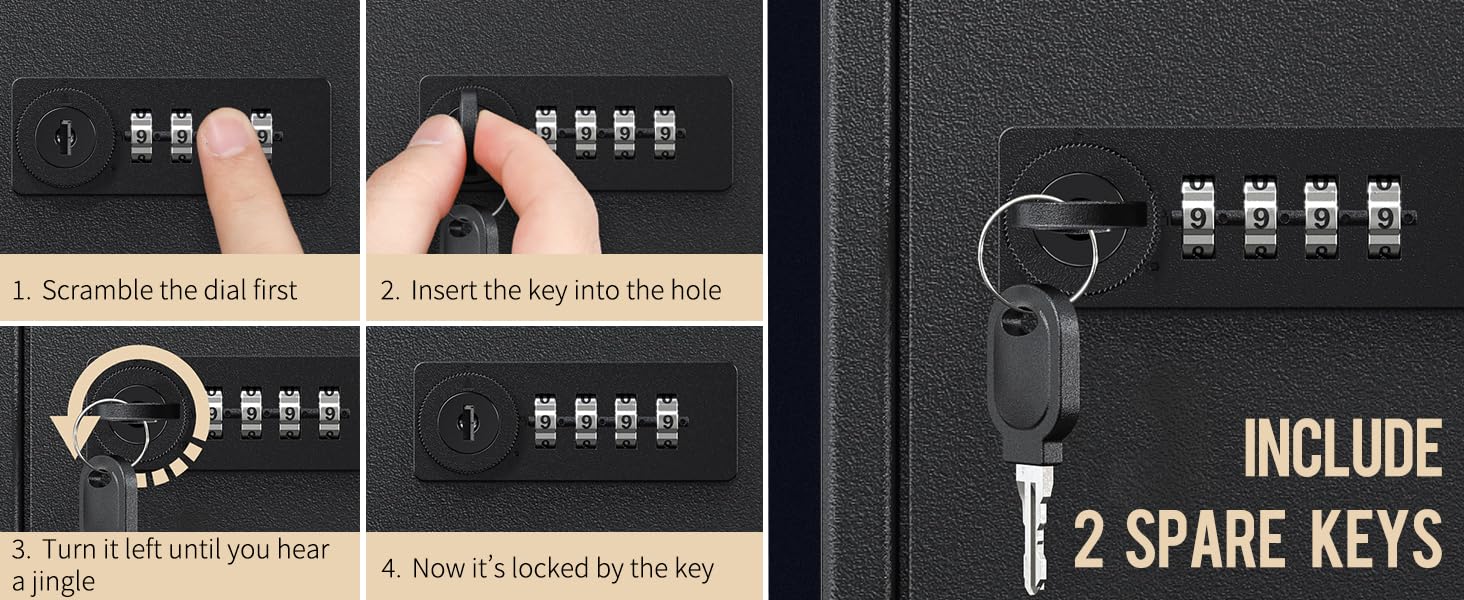 Uniclife 100 Position Slotted Key with Combination & Key Lock