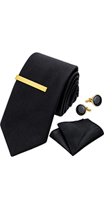 black tie and pocket square set