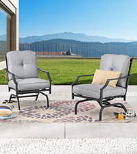Amazon.com: Top Space Rocking Patio Chairs Outdoor Metal Furniture ...