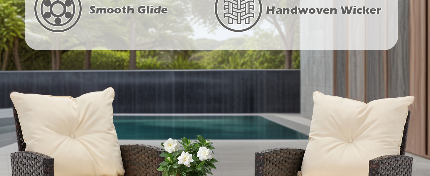 3 Pieces Patio Furniture Set