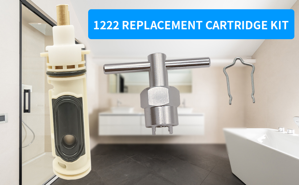 1222 Replacement Cartridge with Removal Tool 104421, Tub and Shower Repair Kit for One Handle