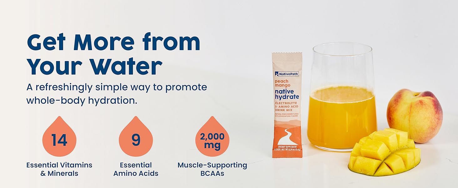 Peach-Mango Refreshment,Keto-Friendly Powder,Natural Workout Recovery,Low-Calorie Formula,
