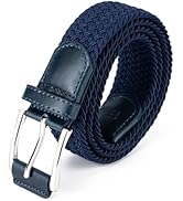 Aegero Mens Belt, Canvas Elastic Fabric Woven Stretch Multicolored Braided Belts for Golf Casual ...