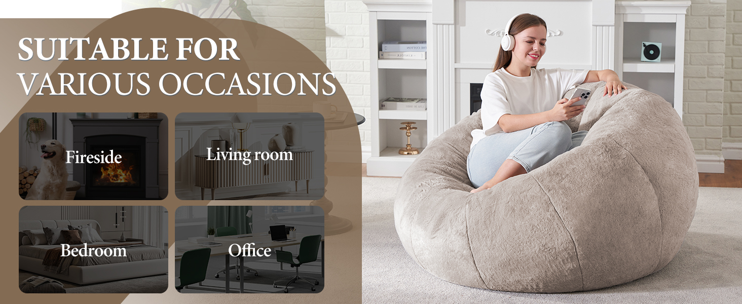 The adult bean bag chair is suitable for various occasians, you can play games on it and relax