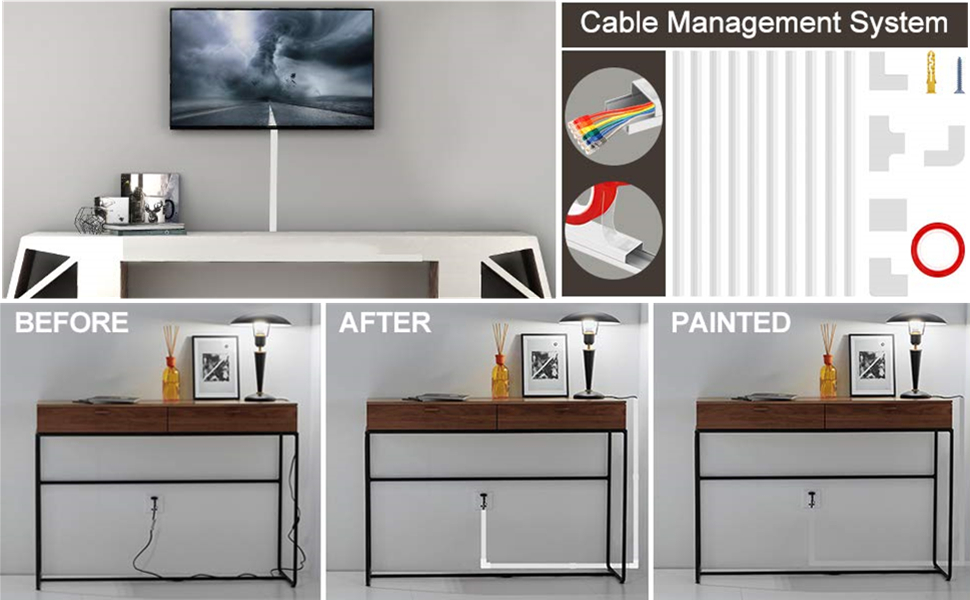 236" Cord Hider Cord Cover Wire for Cords,15 pcs Paintable Cable