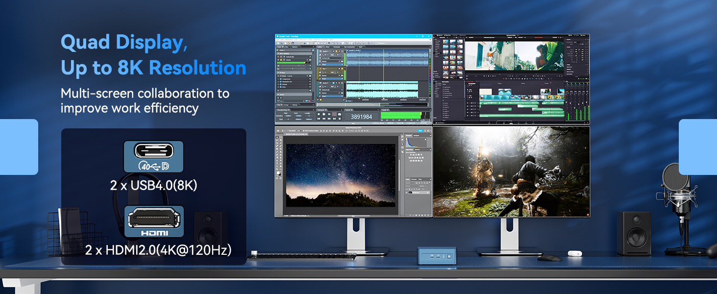 GEEKOM IT13 Mini PC 2025 Edition, with Intel 13th Gen i9-13900HK (3-Year Quality Support), 32GB RAM/1TB NVMe SSD, NUC13 Mini Desktop Computer Windows 11 Pro for Home&Office | 8K UHD,USB4,WiFi 6E,BT5.2