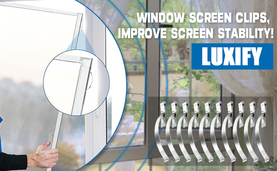 30 PCS Window Screen Tension Spring Clips Securely Hold Screens in