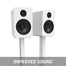 Kanto ST white speaker stands with YU6 Matte white