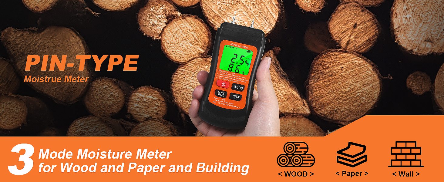 Moisture Meters for Logs, Dienmern Damp Meter for Walls, Wood Moisture
