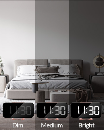 alarm clock with dimmable led display
