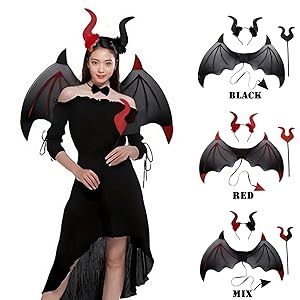 【特別価格】悪魔仮面装飾具6点セット(定価25000円) Amazon.co.jp: jwyndsq(おと) デビルパーツセット 悪魔 角 羽