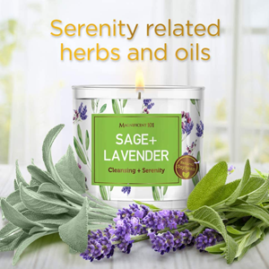  MAGNIFICENT 101 Pure Sage + Lavender Smudge Set of 3 Candles for House 
