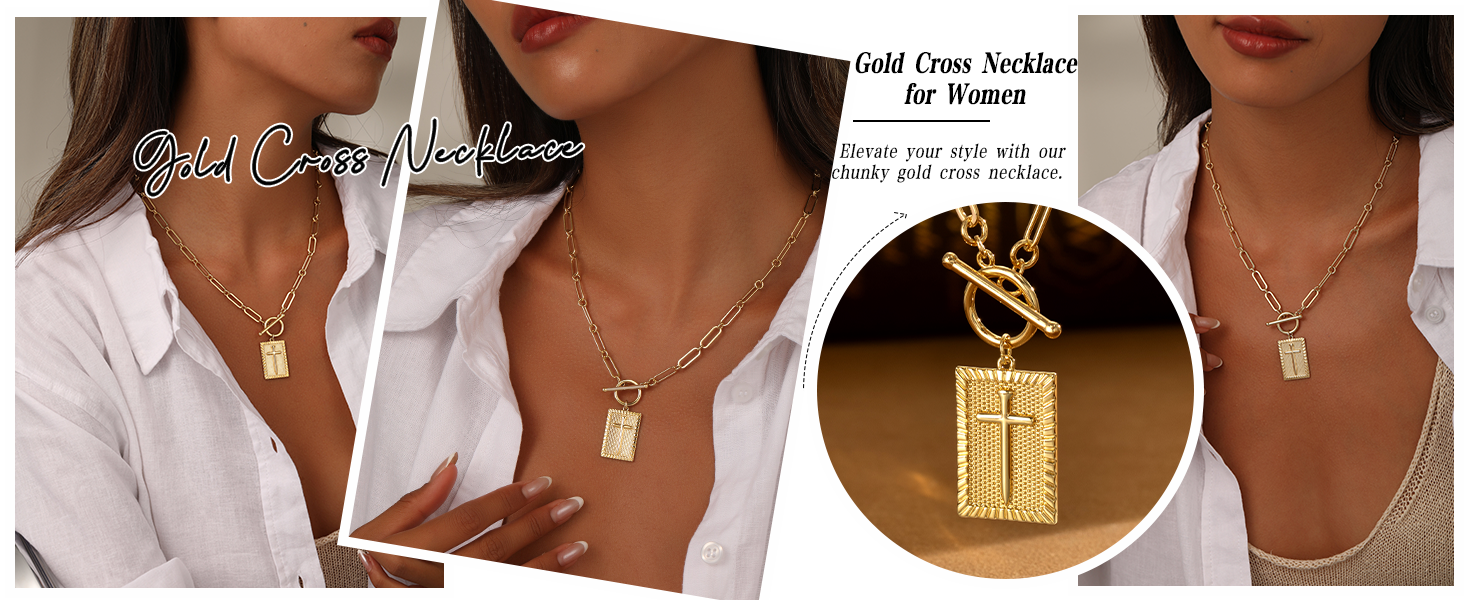gold cross necklace for women