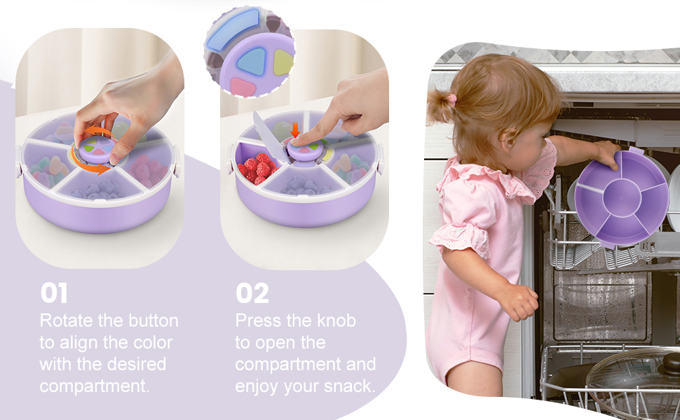  Kids Snack Spinner Container Reusable Snack Box