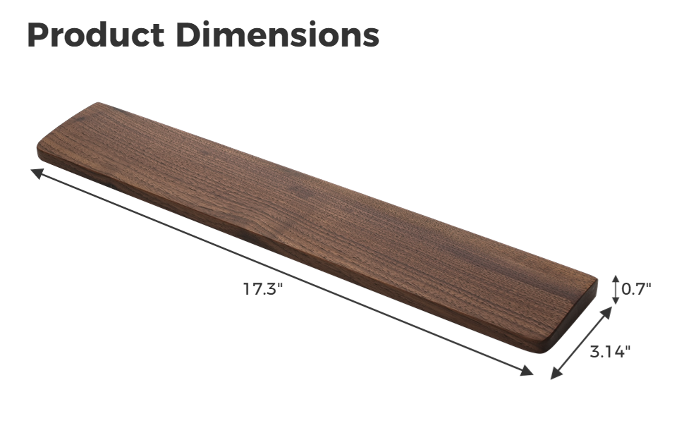 Anjetan Wooden Keyboard Wrist Rest(Walnut), Fit 61104 Key