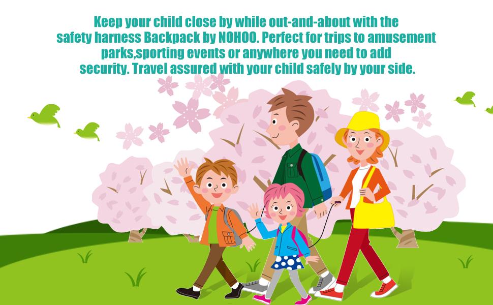 Keep your child close by while out-and-about with the safety harness backpack by NOHOO