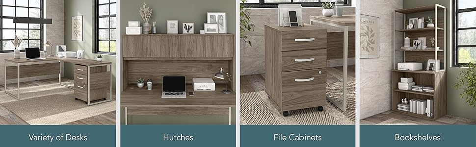 bush business furniture, hybrid, modern hickory, bush
