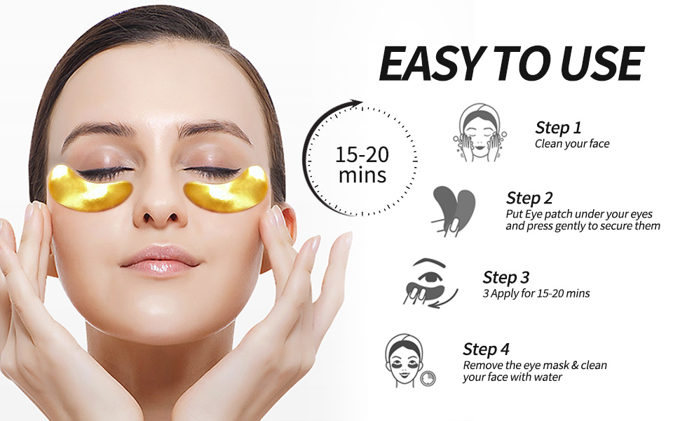 24k Gold Eye Mask 60 Sheets Pure Gold AntiAging