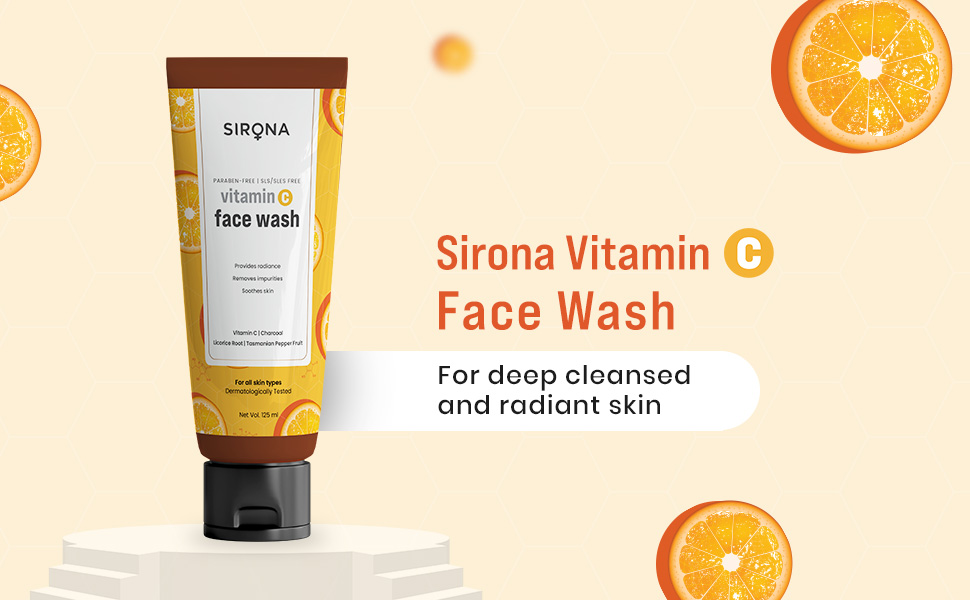 Sirona Vitamin C Face Wash for Men & Women 125 ml Suitable For All
