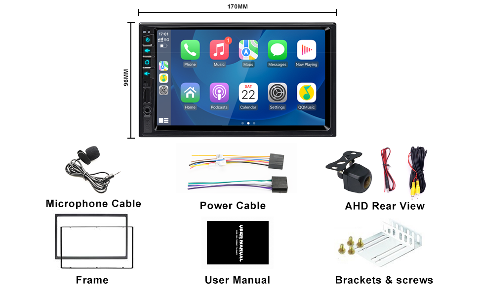 Amazon.com: 7 Inch Double Din Car Stereo for Wireless Apple