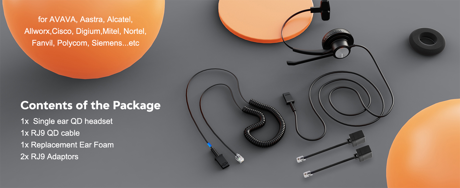 telephone headset, QD headset, mono headset, one ear headset, single side headset