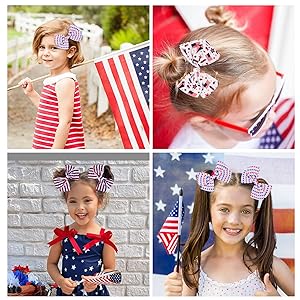 4th of july hair bow