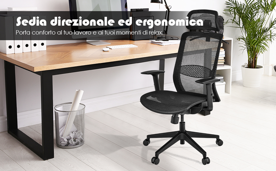 Sedia Girevole Da Ufficio, Sedia Ergonomica A Rete Con Schienale E Supporto Lombare Regolabili, Sedia Per Computer, Ideale Per Casa Ufficio Sala Riunioni (Grigio) 10 1