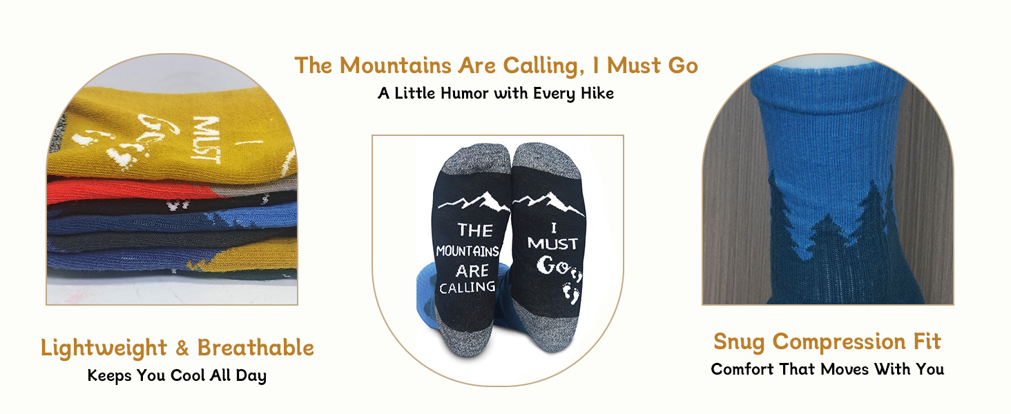 Funny Hiking Socks for Men Women