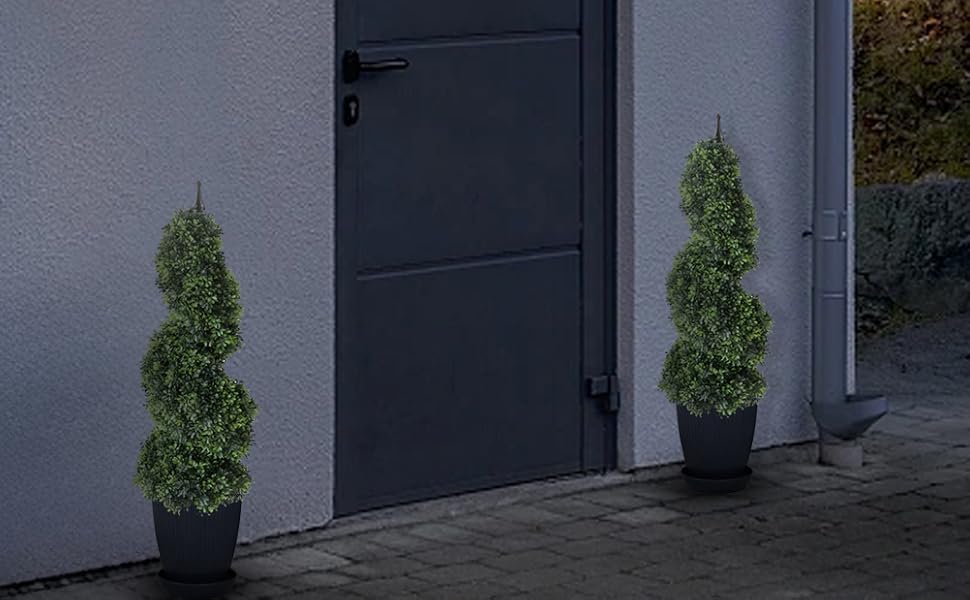 momoplant Artificial Topiaries Outdoor Boxwood Trees