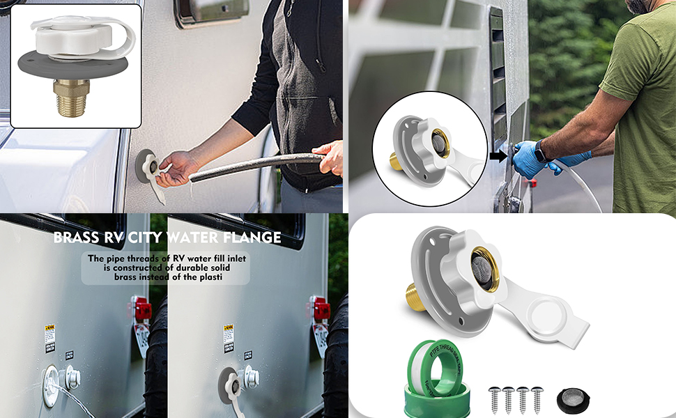 YTFSA RV Water Inlet for RV Camper Motorhome, RV City Water