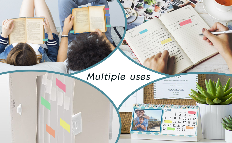 3200 PCS Sticky Tabs, 60 Colors Book Tabs, Transparent Sticky Note Tabs, Page