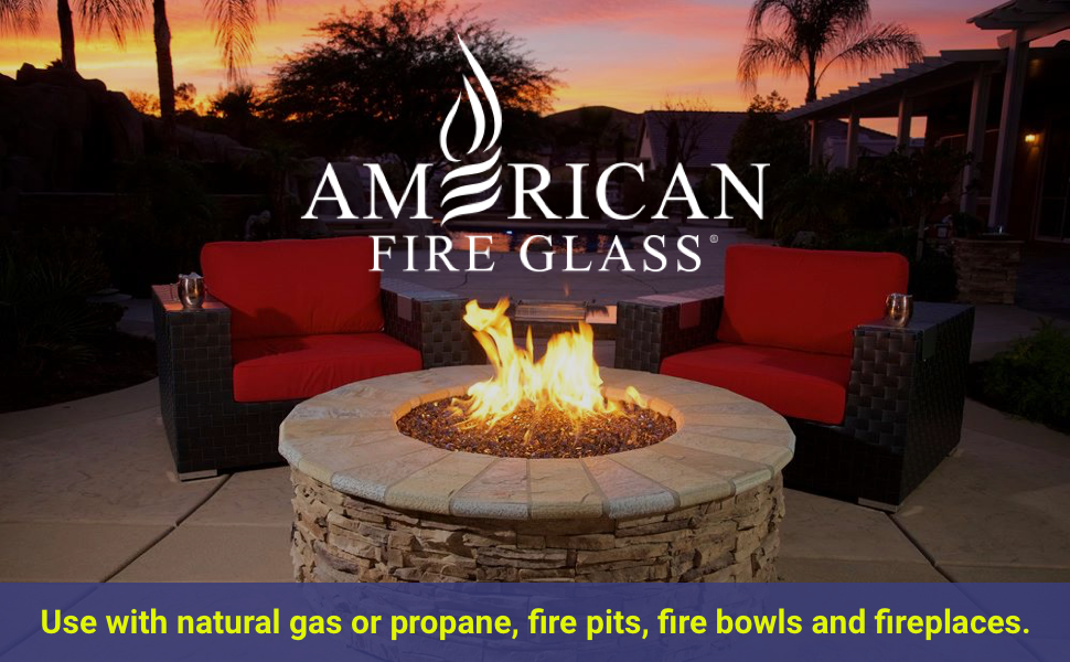 American Fireglass 1/4” Reflective Fire Glass Use in