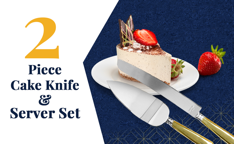 Zzteck Stainless Steel Wedding Cake Knife and Server Set