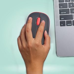 Acer Flow Wireless Mouse | 1600 DPI Optical Sensor | 2.4GHz Wireless with USB Nano Receiver | Ergonomic Lightweight Design | Smooth Tracking for Laptop, PC & Mac – Black/Red 62 4