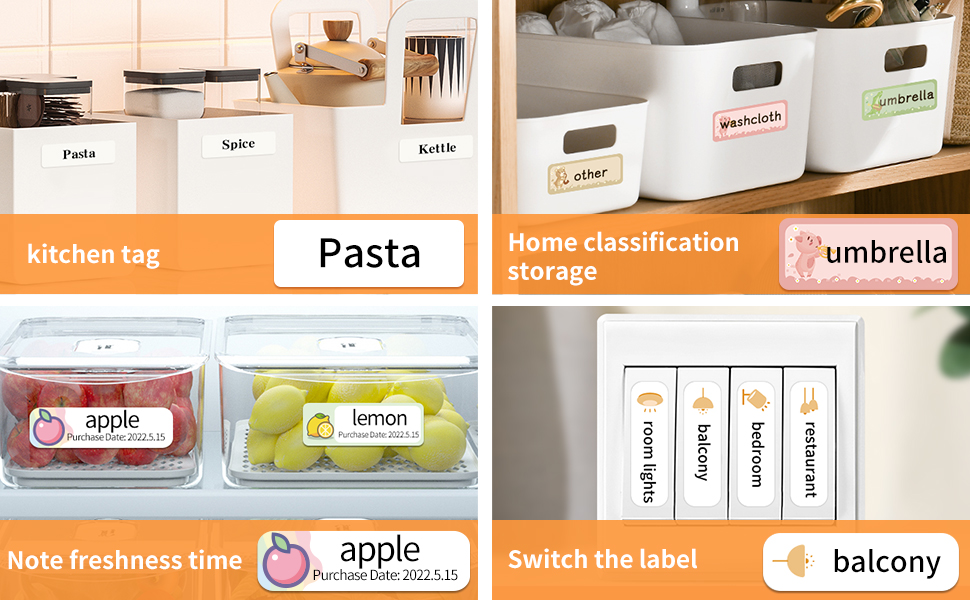 PTJOO Smart Label Maker with Tape, D11 Thermal Wireless