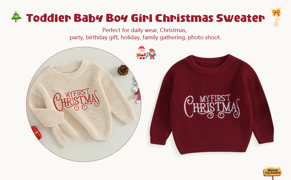 Christmas Baby Boy Girl Knit Sweater