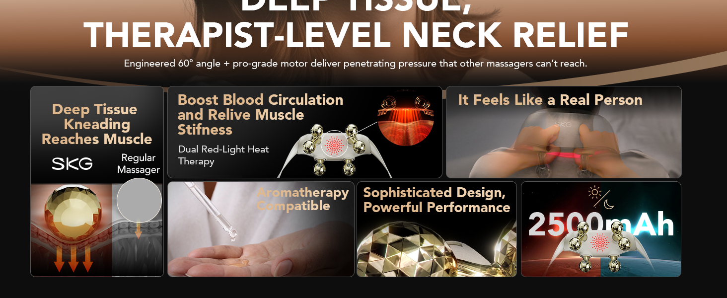 SKG Neck Massager for Pain Relief Deep Tissue