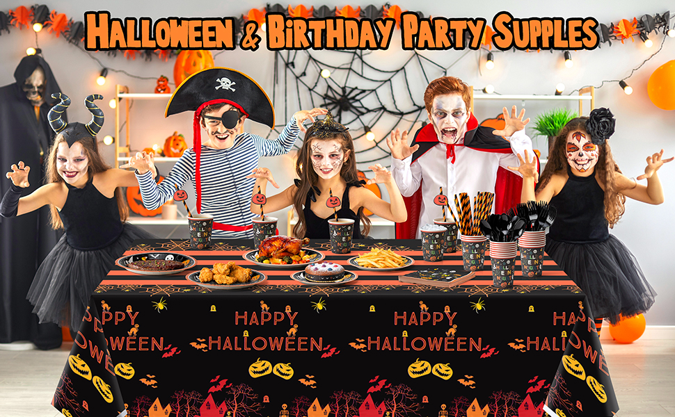 Halloween Paper Plates,189pcs Halloween Party Supplies