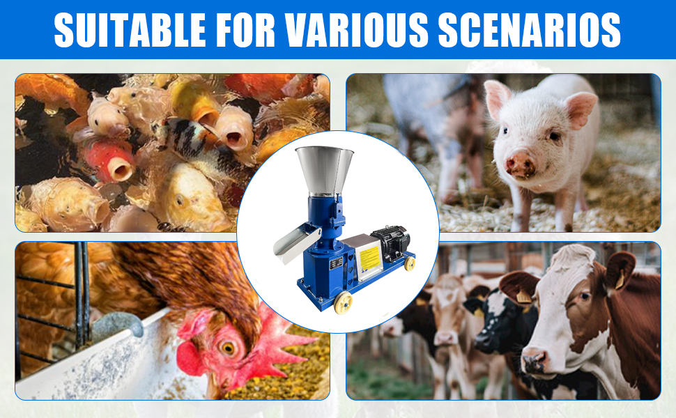 Feed Pellet Mill Machine with 4 Head Rollers